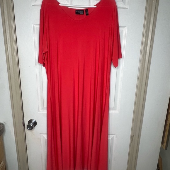 Attitude Women Coral Full Length Dress - Picture 7 of 8